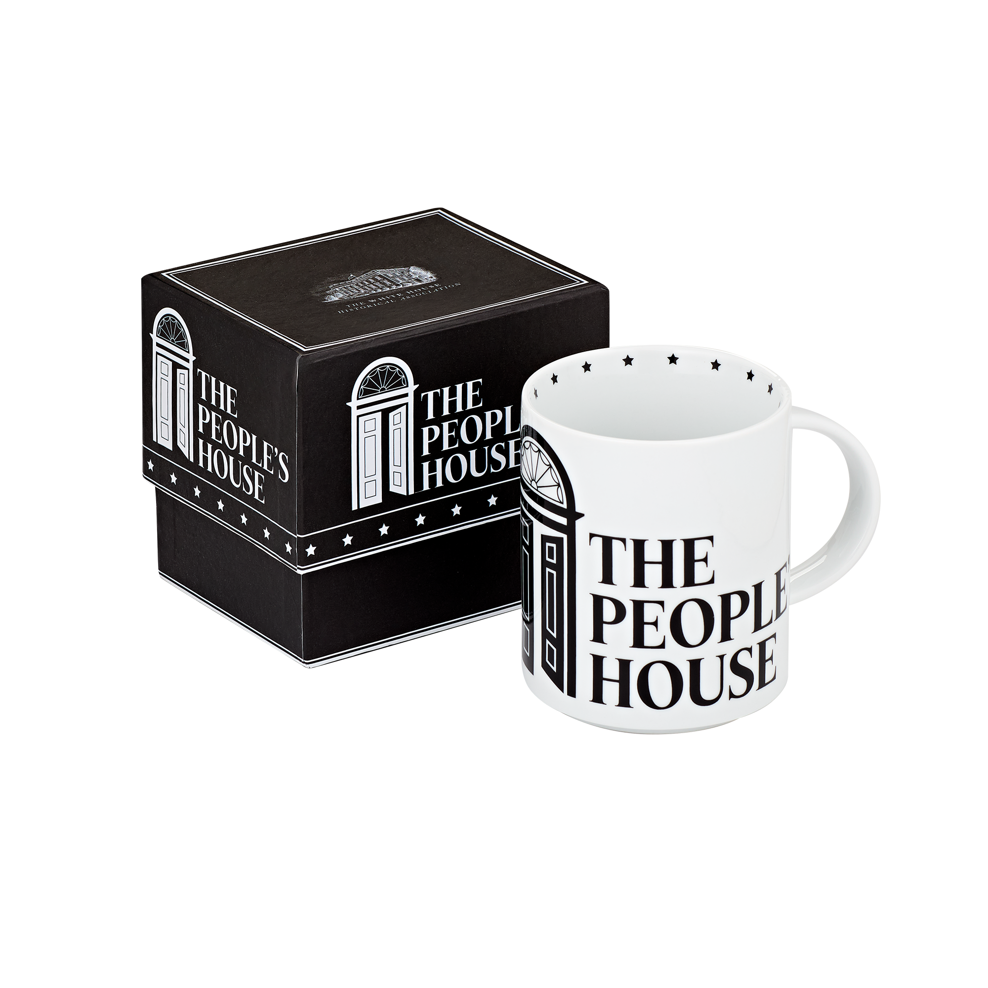The People's House Black and White Logo Mug