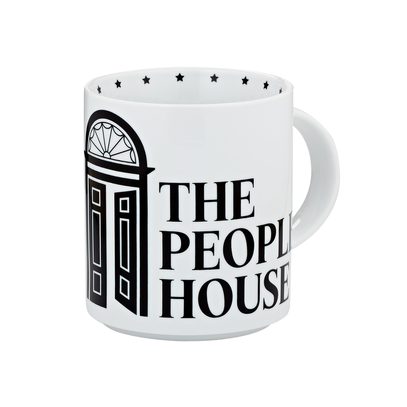 The People's House Black and White Logo Mug