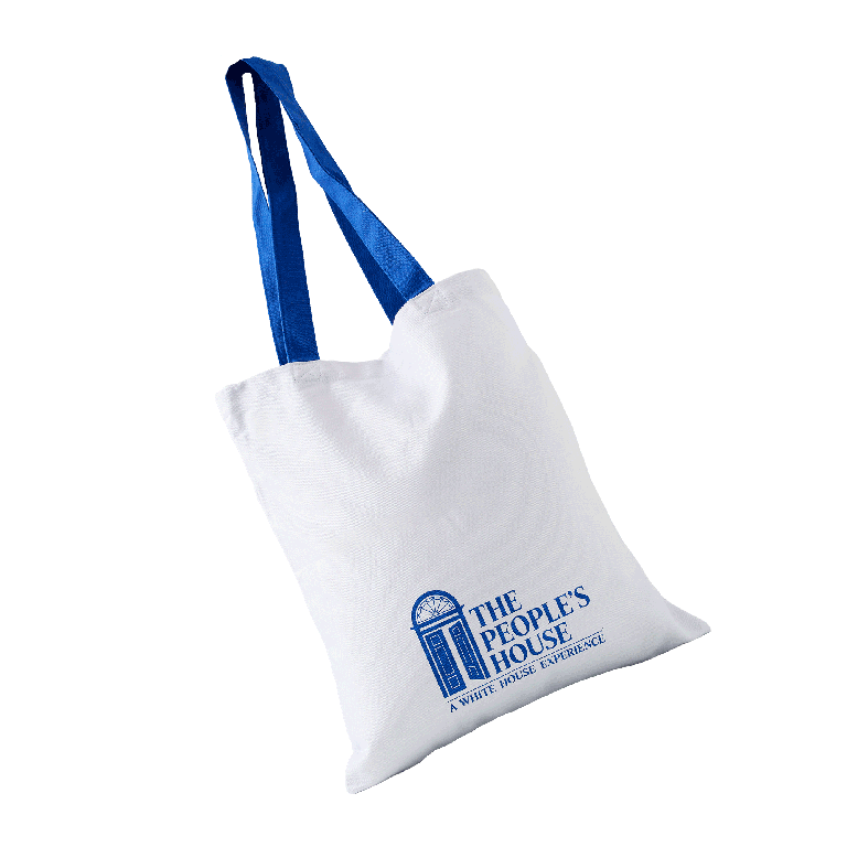 The People's House Graphic Tote - Blue Trim - Back