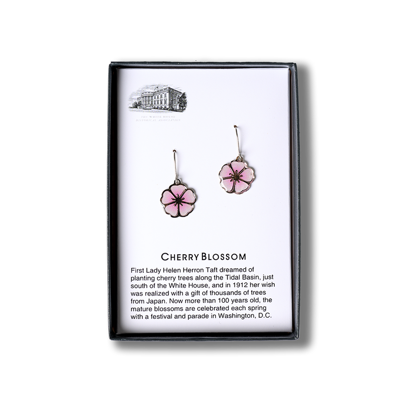 Cherry Blossom Domed Earrings