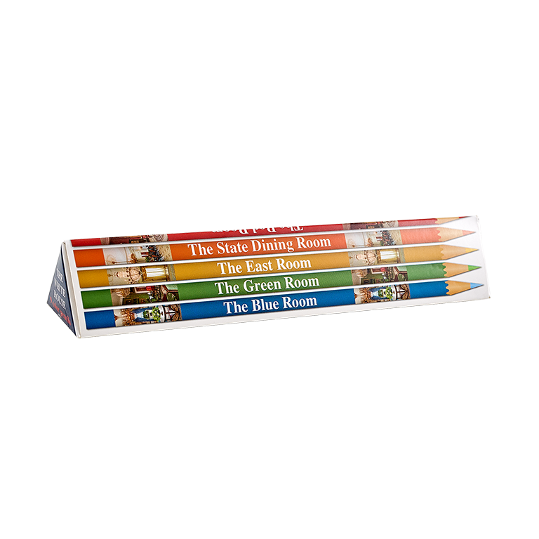 White House Colored Pencil Boxed Set with Sharpener - Back
