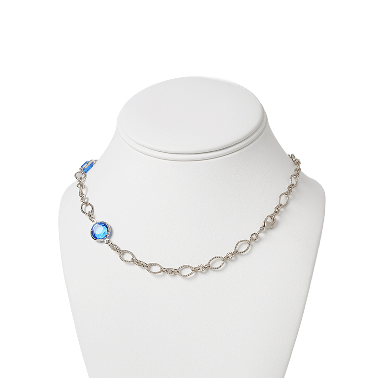 Jacqueline Kennedy's Blue Room Necklace with Blue Crystal - Back