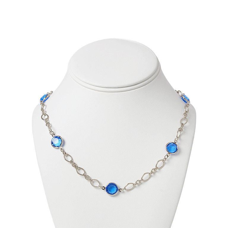 Jacqueline Kennedy's Blue Room Necklace with Blue Crystal - Front
