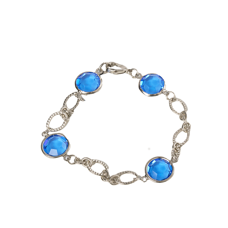 Jacqueline Kennedy's Blue Room Bracelet with Blue Crystal - Closed