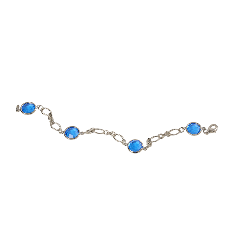 Jacqueline Kennedy's Blue Room Bracelet with Blue Crystal - Open