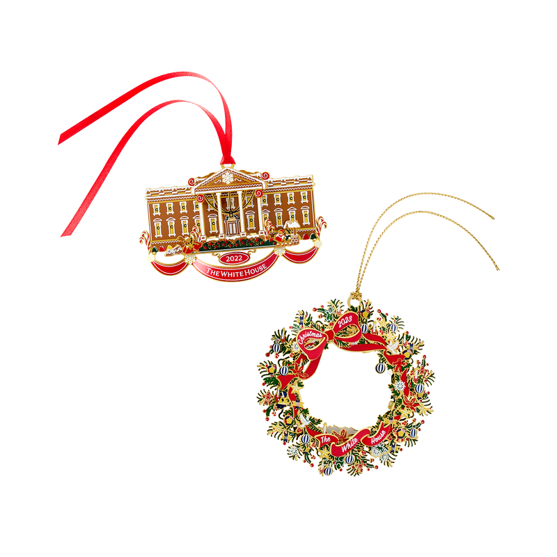 Official 2023 White House Christmas Ornament and Official 2022 White House Christmas Ornament, Bundle