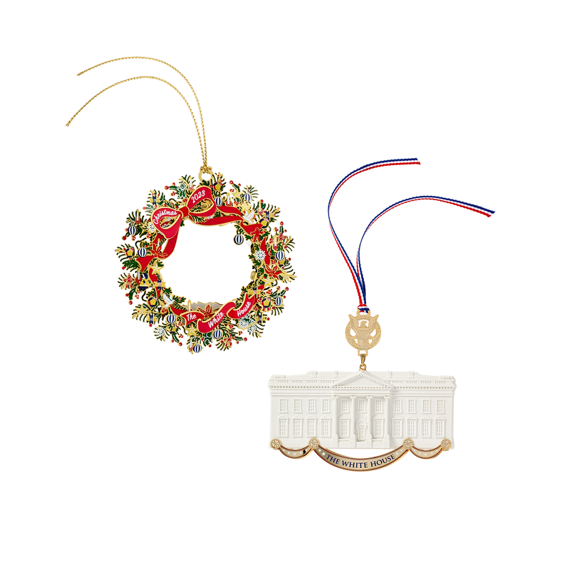 Official 2023 White House Christmas Ornament and Commemorative Ornament, Bundle