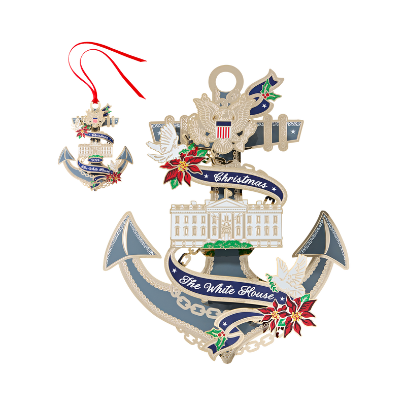 Official 2024 White House Christmas Ornament 10" Display