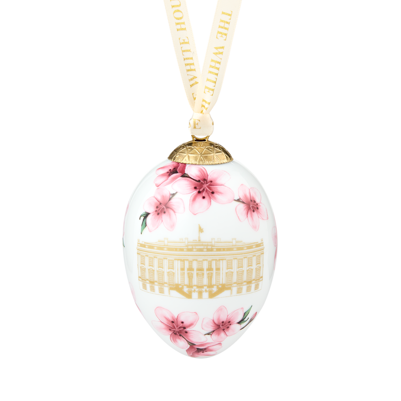Cherry Blossom Handcrafted Fine Bone China Egg Ornament