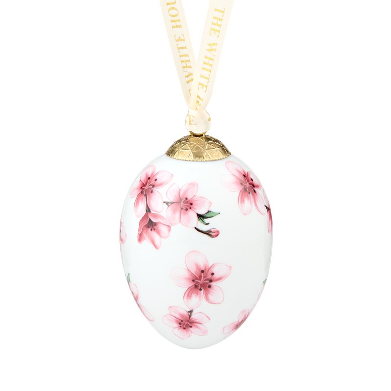 Cherry Blossom Handcrafted Fine Bone China Egg Ornament
