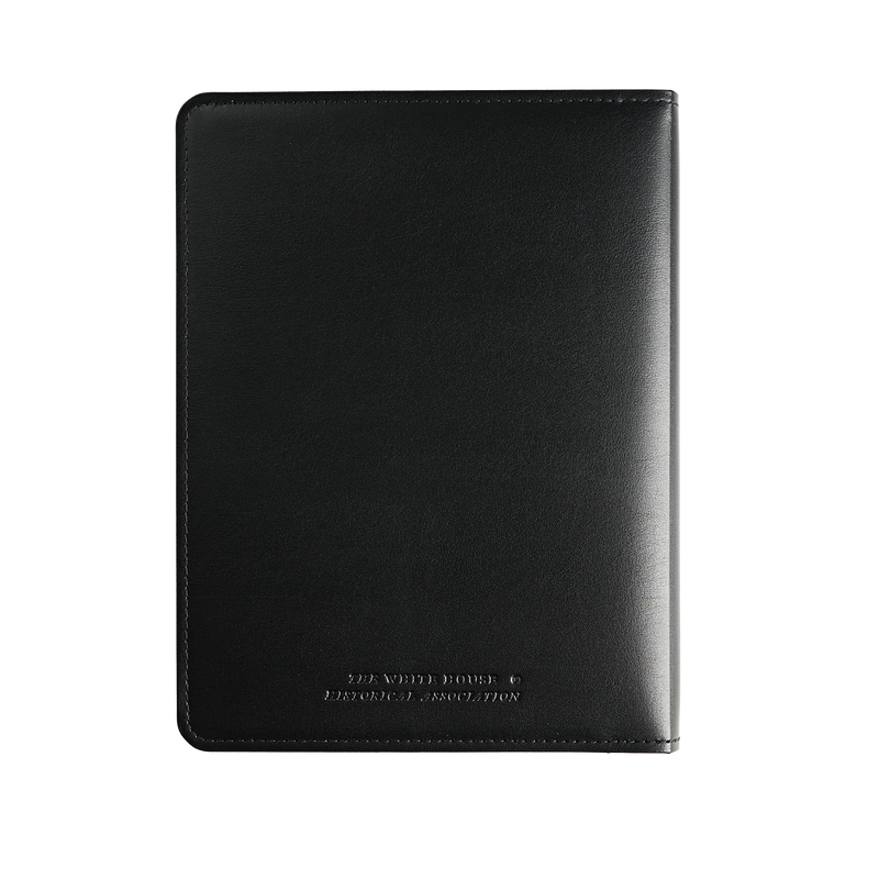 Black Truman Seal Leather Bound 9" Refillable Notebook