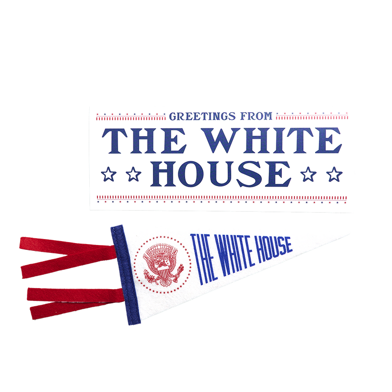 White House Greeting Card With 9" Truman Seal Pennant
