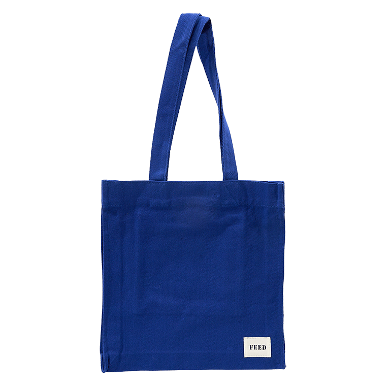 FEED Book Tote with White House Graphic - Blue - Back