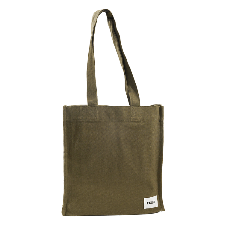 FEED Book Tote with White House Graphic - Green - Back