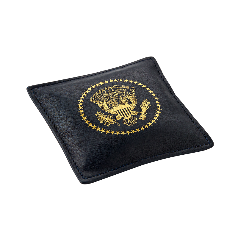 Navy Truman Seal Leather Paperweight
