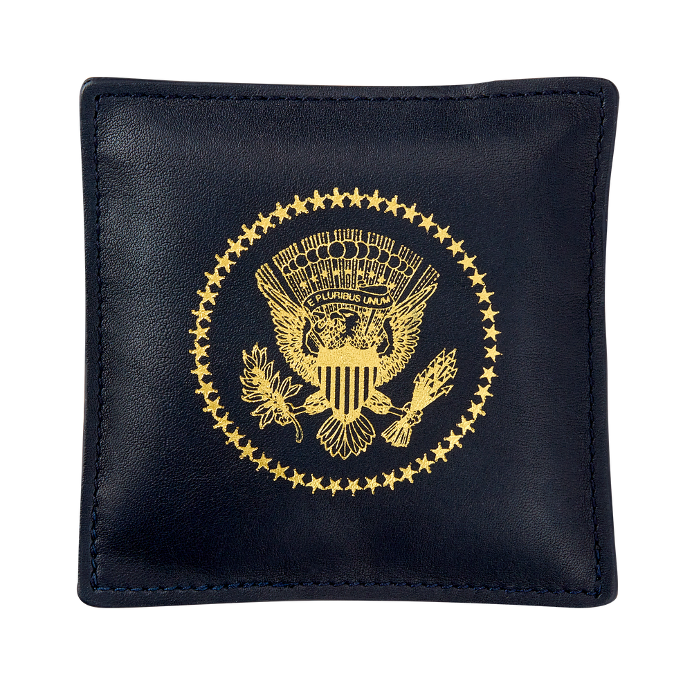 Navy Truman Seal Leather Paperweight