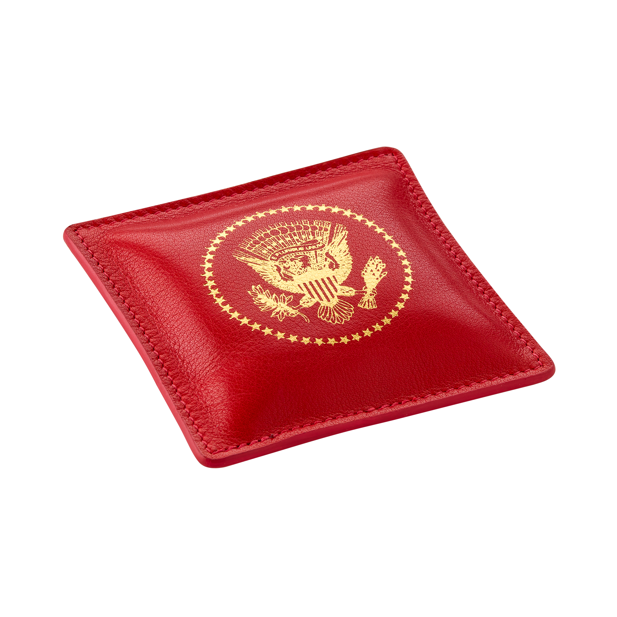 Red Truman Seal Leather Paperweight – White House Historical Red Truman Seal Leather Paperweight – White House Historical