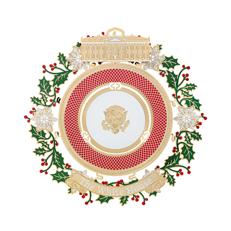 Official 2025 White House Christmas Ornament Closeup