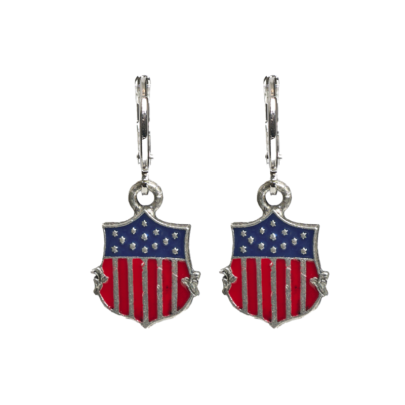 USA Flag with Shield Huggie Earring