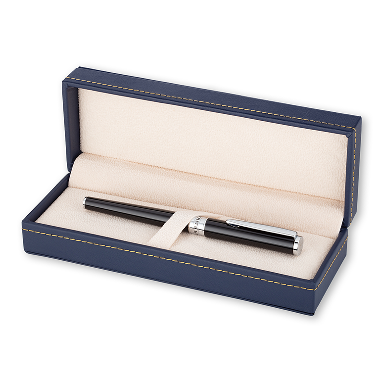 White House Slim Rollerball Pen with Chrome Accents - Boxed
