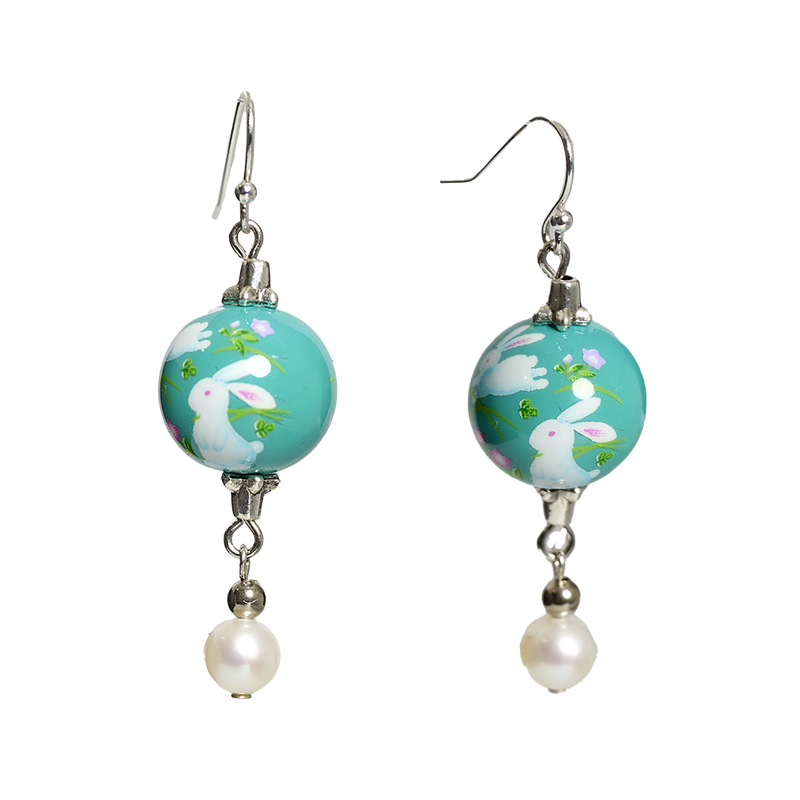 White House Bunnies Drop Earring
