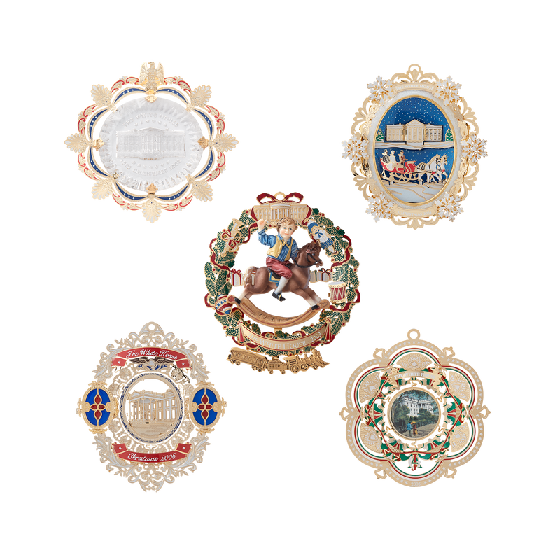 White House Christmas Ornament Set: 2002-2006