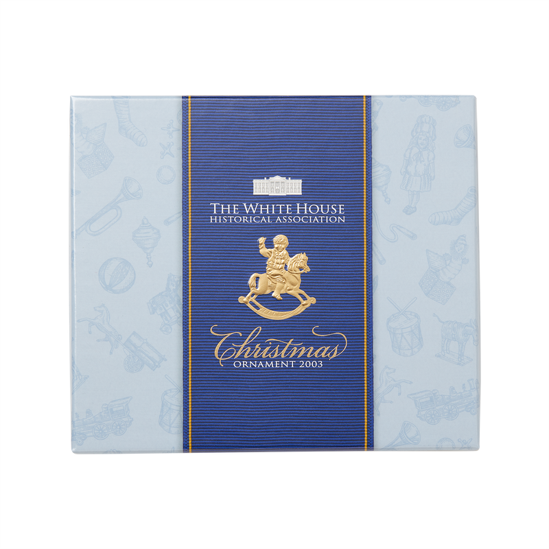 2003 White House Christmas Ornament, A Child's Rocking Horse-Box with Lid
