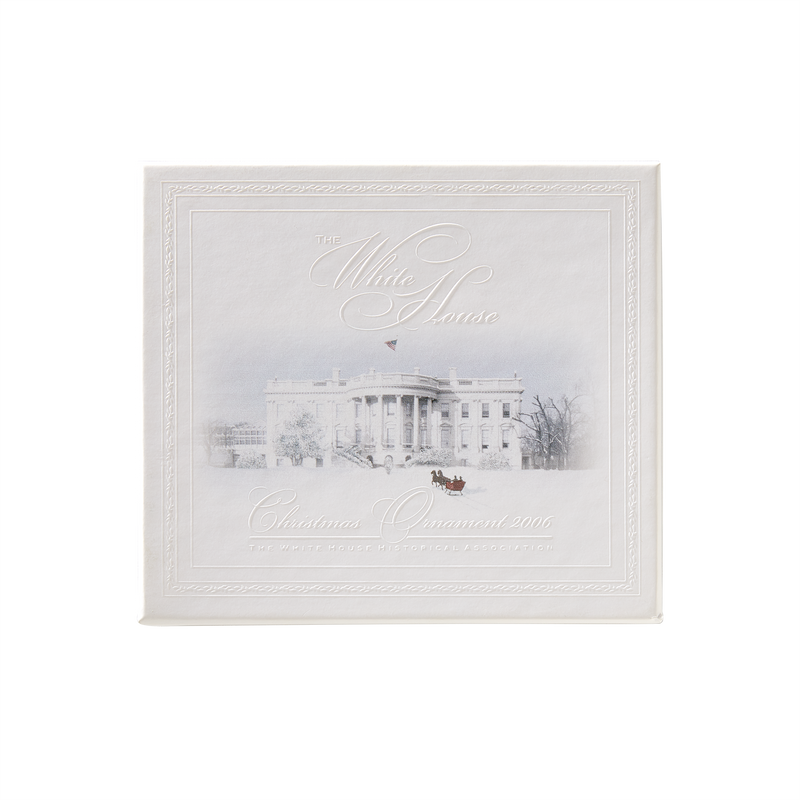 2006 White House Christmas Ornament, Tiffany Glass in the White House-Box with Lid