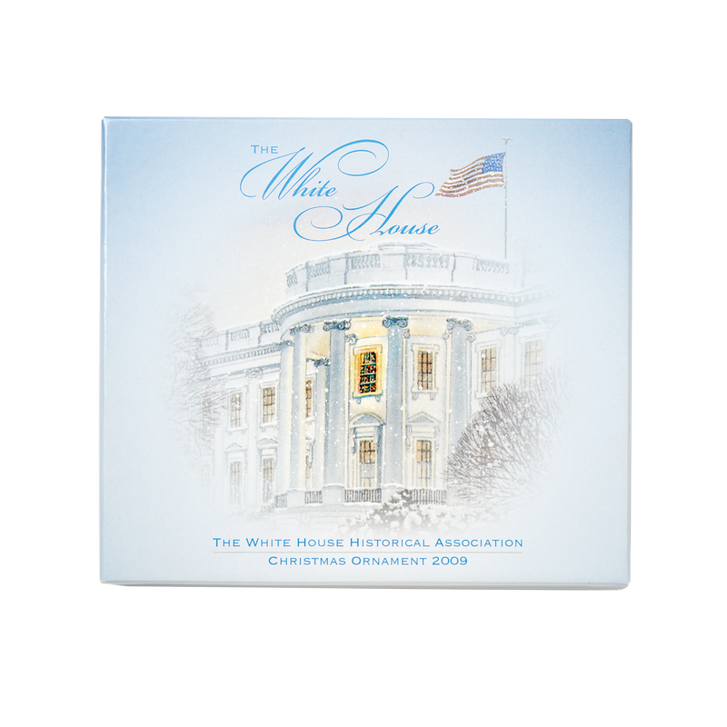2009 White House Christmas Ornament, First Electric Christmas Lights-Box with Lid