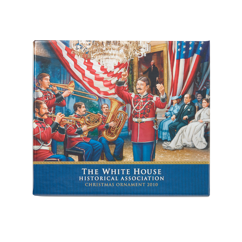 2010 White House Christmas Ornament, The U.S. Marine Band-Box with Lid