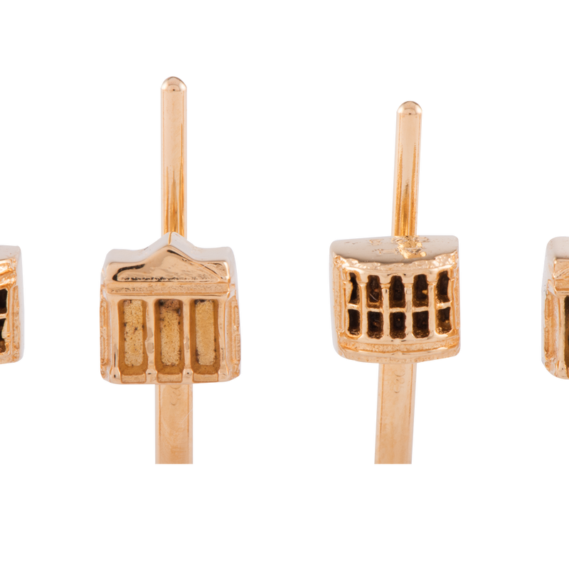 Gold Vermeil White House Tuxedo Studs-Front