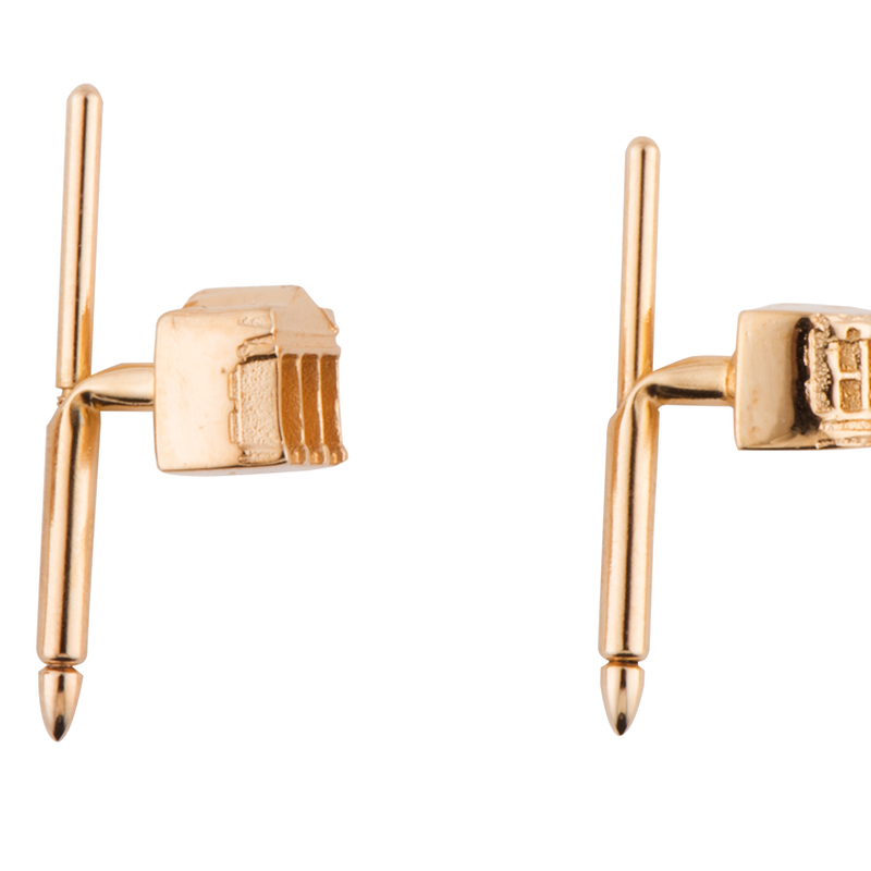 Gold Vermeil White House Tuxedo Studs-Side