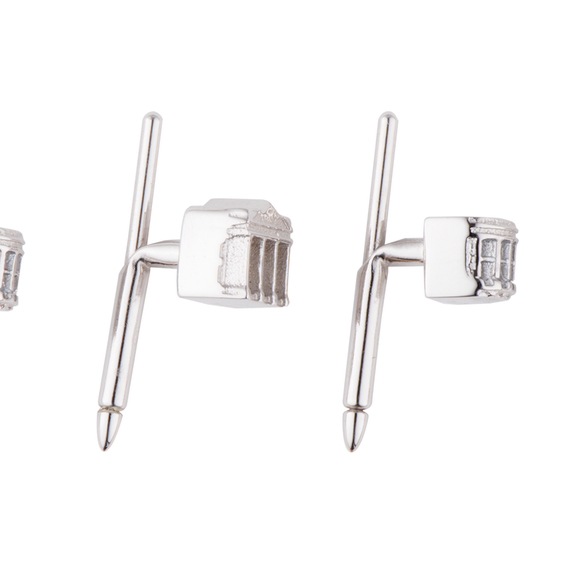 Sterling Silver White House Tuxedo Studs-Side