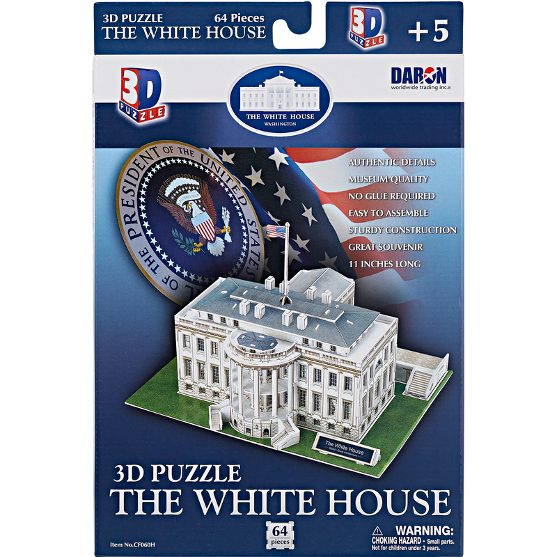 3D architectural puzzle of the White House_front