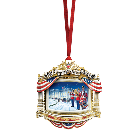 2010 White House Christmas Ornament, The U.S. Marine Band-Front