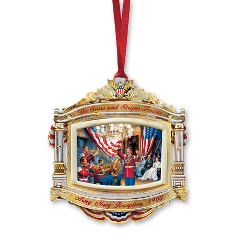 2010 White House Christmas Ornament, The U.S. Marine Band-Back