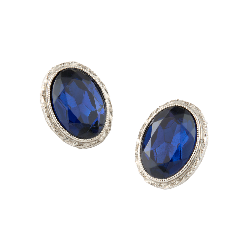 Blue Room Oval Post Earrings