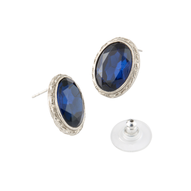 Blue Room Oval Post Earrings