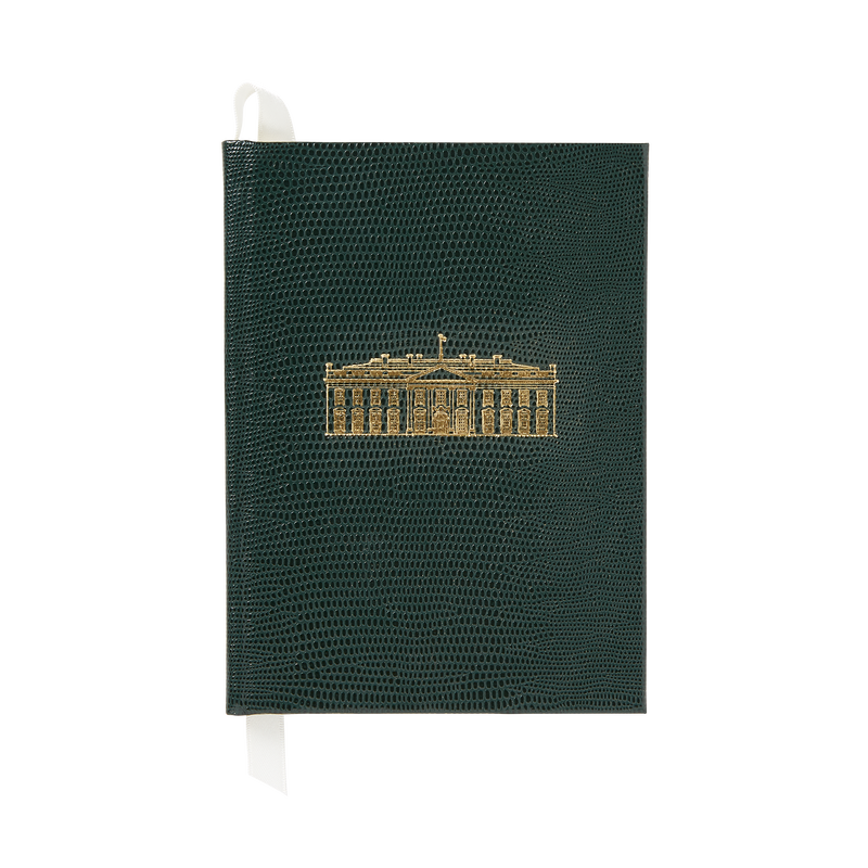 Small Emerald Green White House Notebook-Front