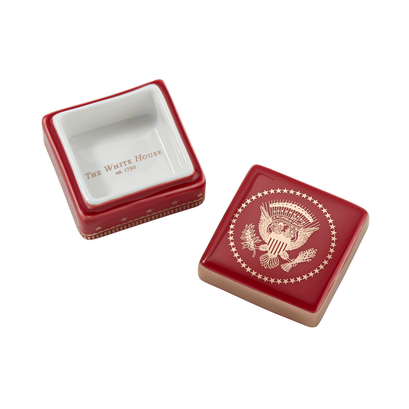 Red Truman Seal Lidded Box-Inside