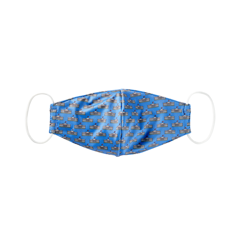 Vineyard Vines Light Blue White House Mask-Front