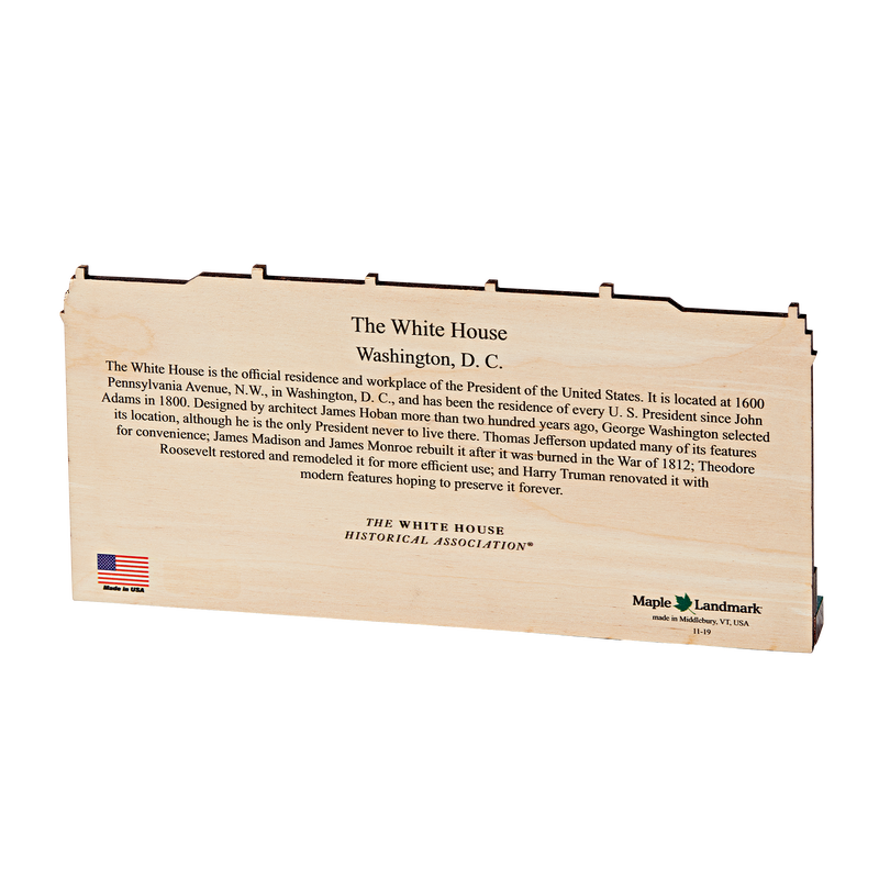 Large Wooden White House Plaque-back