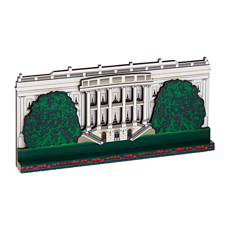 Large Wooden White House Plaque-front