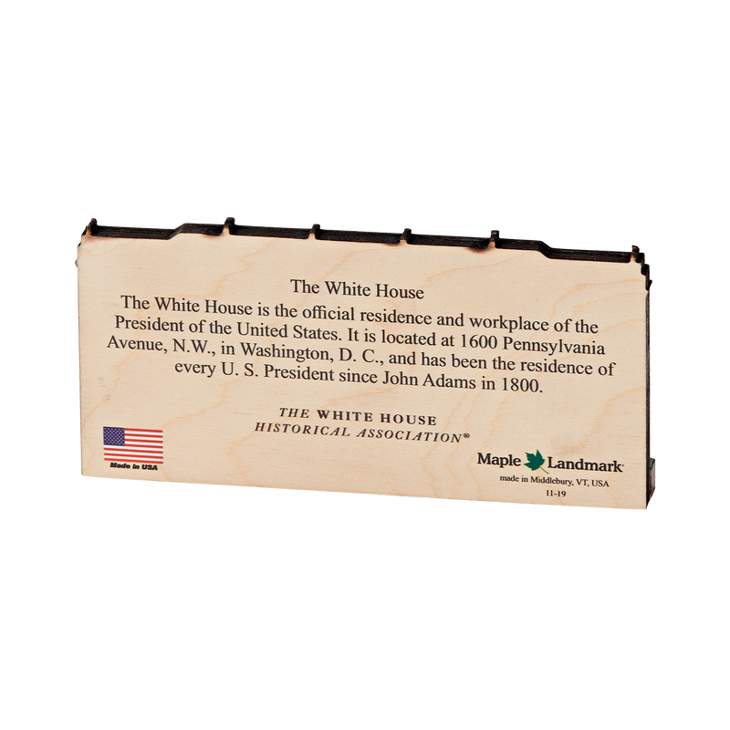 Small Wooden White House Plaque-back
