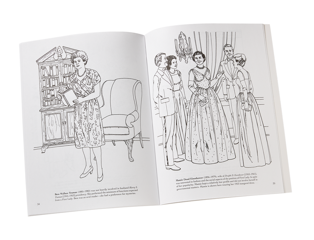 America's First Ladies Coloring Book-Open Page