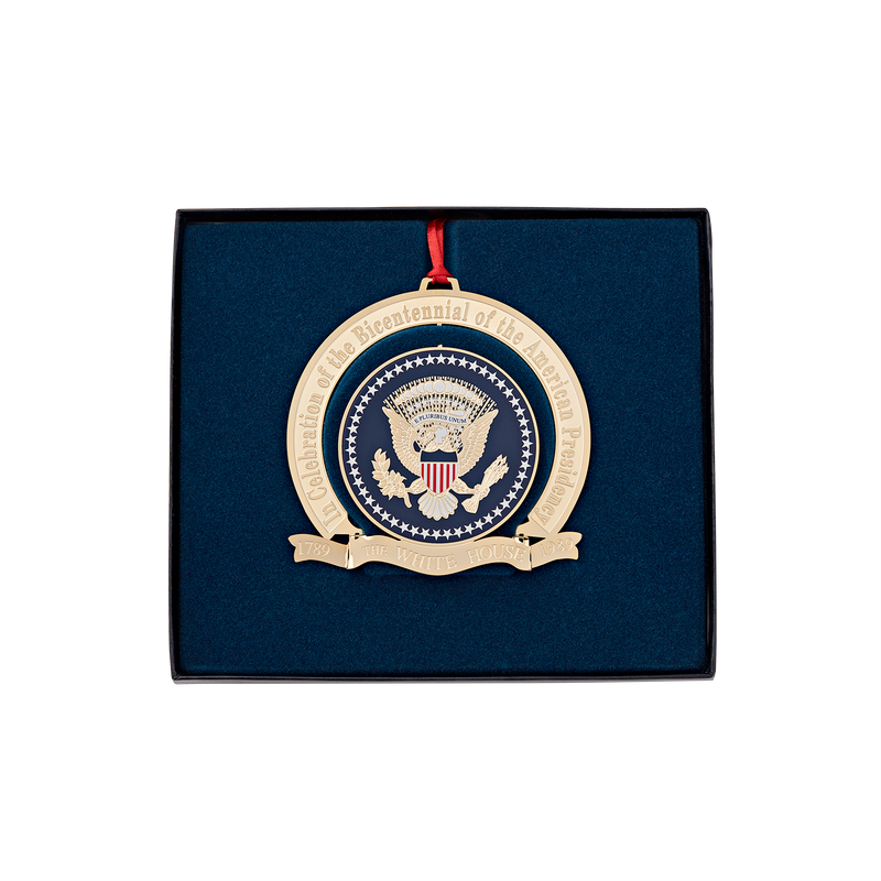 1989 White House Christmas Ornament, The Bicentennial of the Presidency-In Box
