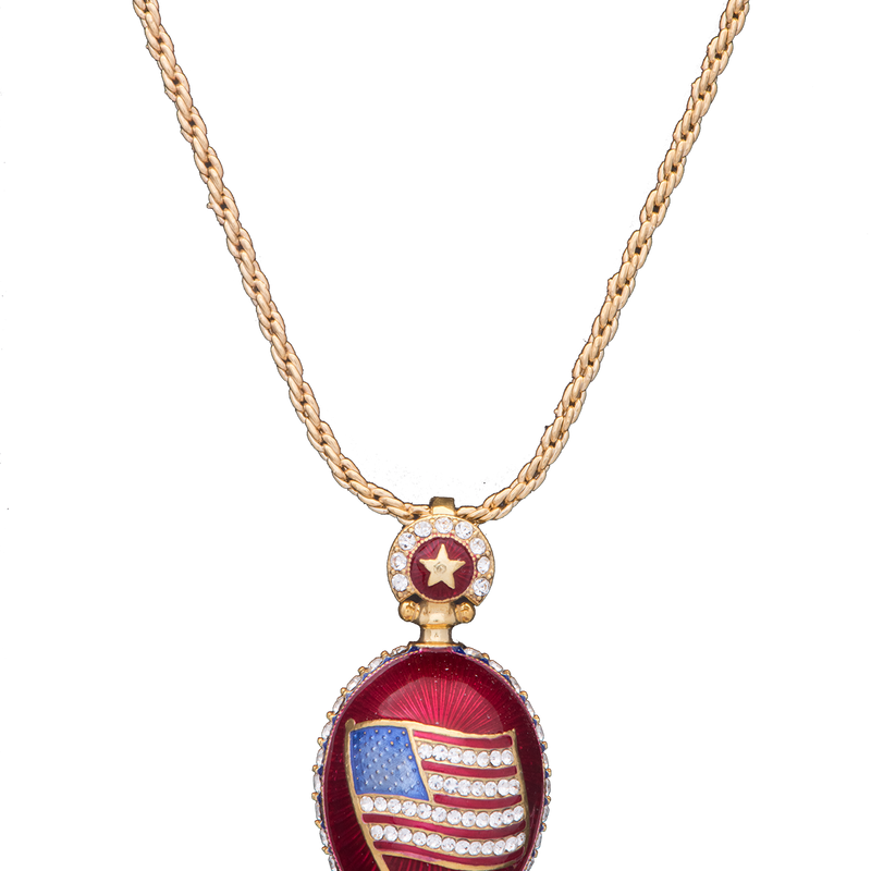 Presidential Red Egg Pendant-Front on Necklace Chain