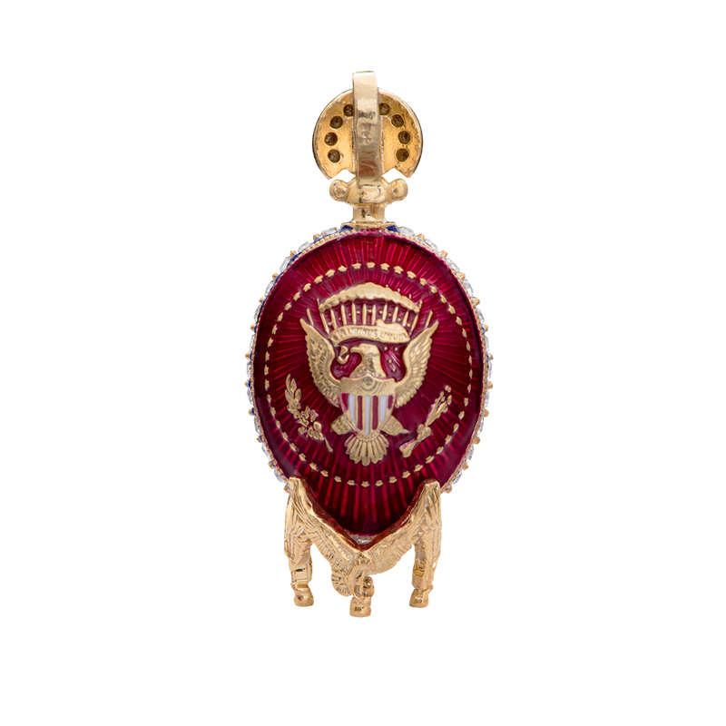 Presidential Red Egg Pendant-Back on Stand