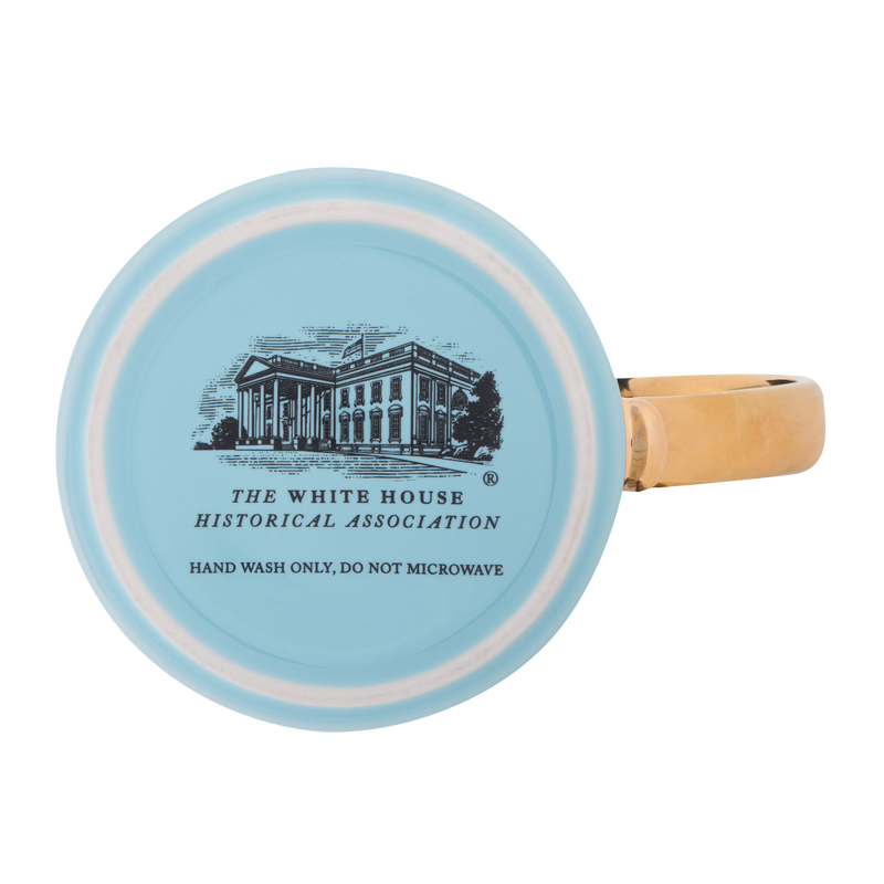Light Blue White House Mug-Bottom
