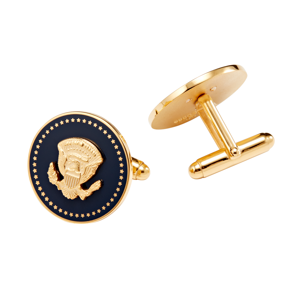 Gold and Navy Truman Seal Cuff Links